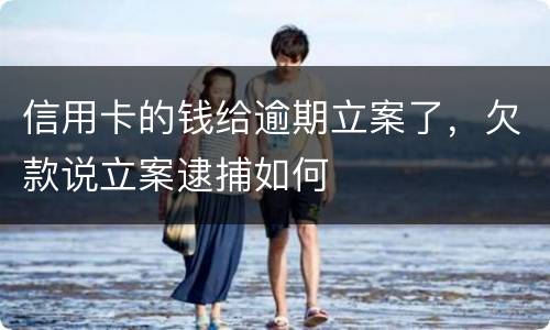 信用卡的钱给逾期立案了，欠款说立案逮捕如何