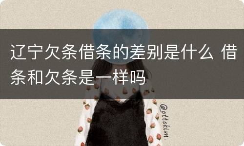 辽宁欠条借条的差别是什么 借条和欠条是一样吗