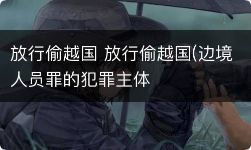 放行偷越国 放行偷越国(边境人员罪的犯罪主体