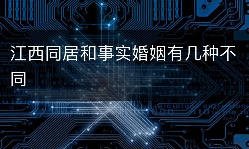 江西同居和事实婚姻有几种不同