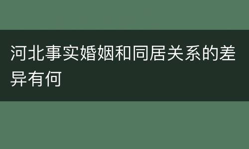 河北事实婚姻和同居关系的差异有何