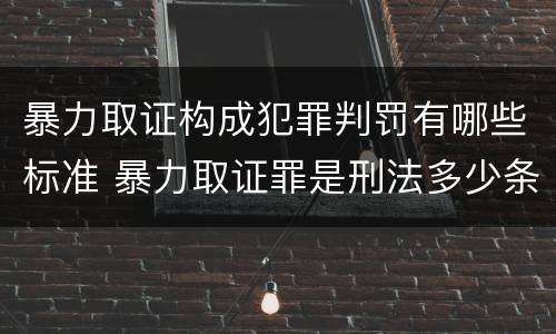 暴力取证构成犯罪判罚有哪些标准 暴力取证罪是刑法多少条