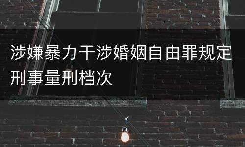 涉嫌暴力干涉婚姻自由罪规定刑事量刑档次