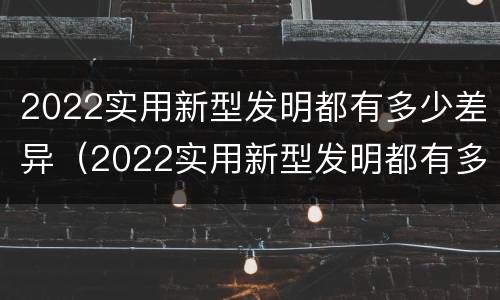 2022实用新型发明都有多少差异（2022实用新型发明都有多少差异的）