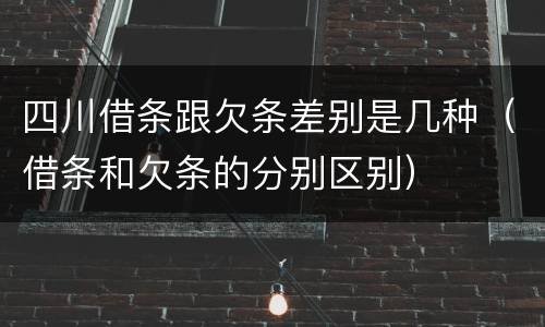 四川借条跟欠条差别是几种（借条和欠条的分别区别）