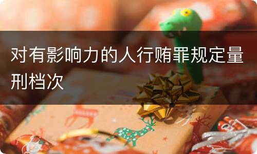 对有影响力的人行贿罪规定量刑档次