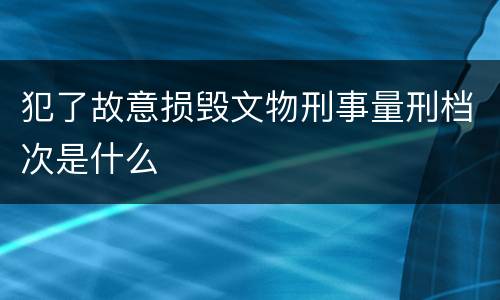 犯了故意损毁文物刑事量刑档次是什么