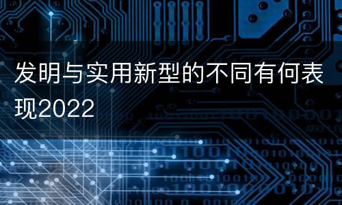 发明与实用新型的不同有何表现2022