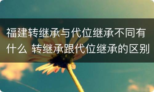 福建转继承与代位继承不同有什么 转继承跟代位继承的区别
