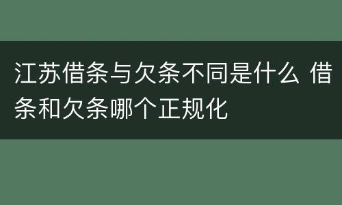 江苏借条与欠条不同是什么 借条和欠条哪个正规化