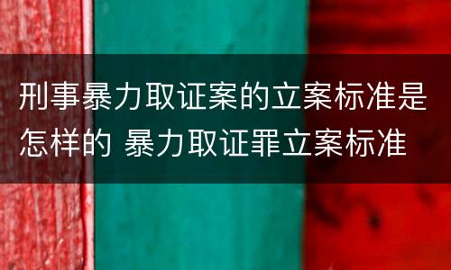 刑事暴力取证案的立案标准是怎样的 暴力取证罪立案标准