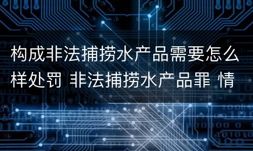 构成非法捕捞水产品需要怎么样处罚 非法捕捞水产品罪 情节严重