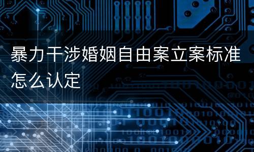 暴力干涉婚姻自由案立案标准怎么认定