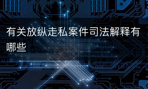 有关放纵走私案件司法解释有哪些
