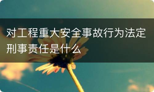 对工程重大安全事故行为法定刑事责任是什么