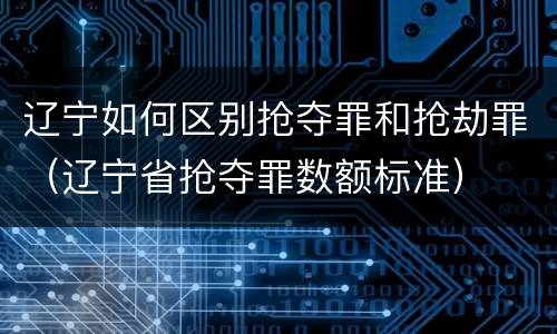 辽宁如何区别抢夺罪和抢劫罪（辽宁省抢夺罪数额标准）