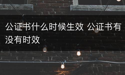 公证书什么时候生效 公证书有没有时效