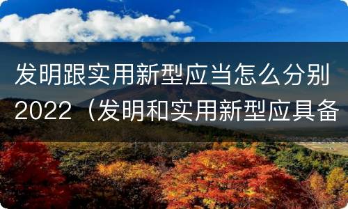 发明跟实用新型应当怎么分别2022（发明和实用新型应具备的条件）