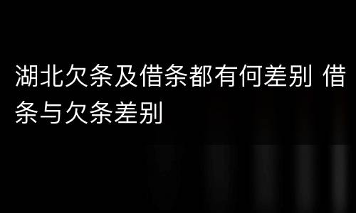 湖北欠条及借条都有何差别 借条与欠条差别