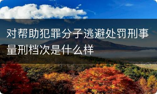 对帮助犯罪分子逃避处罚刑事量刑档次是什么样