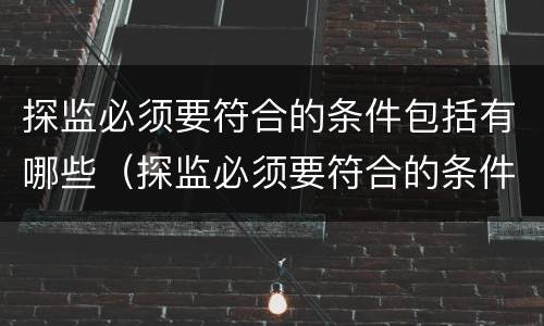 探监必须要符合的条件包括有哪些（探监必须要符合的条件包括有哪些内容）