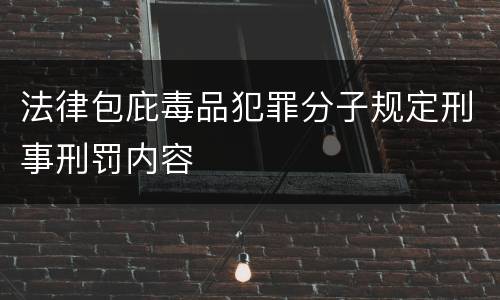 法律包庇毒品犯罪分子规定刑事刑罚内容