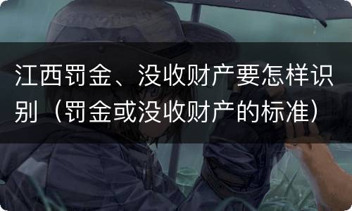 江西罚金、没收财产要怎样识别（罚金或没收财产的标准）