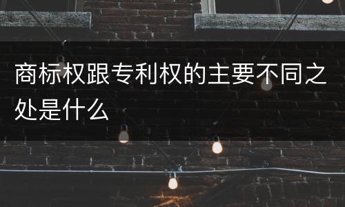 商标权跟专利权的主要不同之处是什么