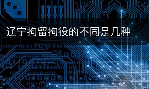 辽宁拘留拘役的不同是几种