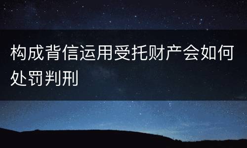 构成背信运用受托财产会如何处罚判刑