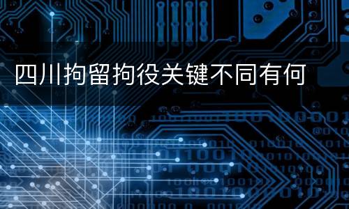 四川拘留拘役关键不同有何