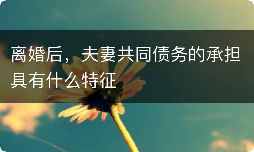 离婚后，夫妻共同债务的承担具有什么特征