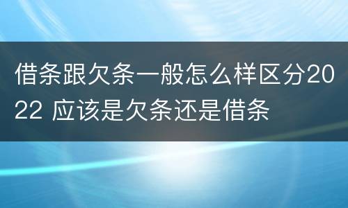 借条跟欠条一般怎么样区分2022 应该是欠条还是借条