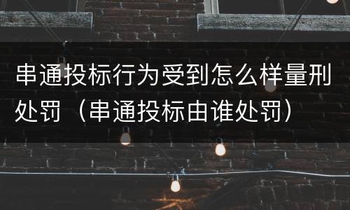 串通投标行为受到怎么样量刑处罚（串通投标由谁处罚）