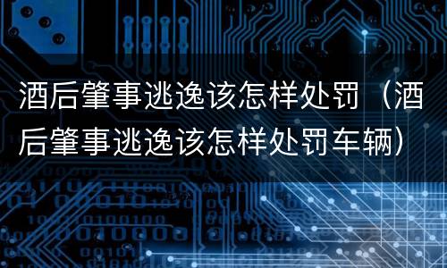 酒后肇事逃逸该怎样处罚（酒后肇事逃逸该怎样处罚车辆）