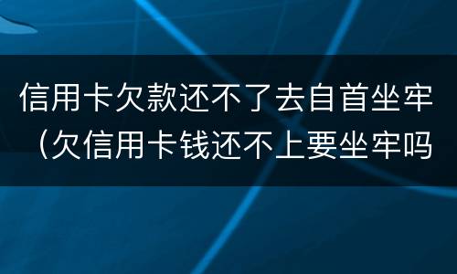 信用卡欠款还不了去自首坐牢（欠信用卡钱还不上要坐牢吗）