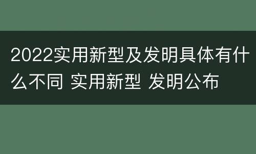 2022实用新型及发明具体有什么不同 实用新型 发明公布