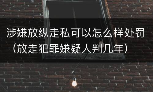 涉嫌放纵走私可以怎么样处罚（放走犯罪嫌疑人判几年）