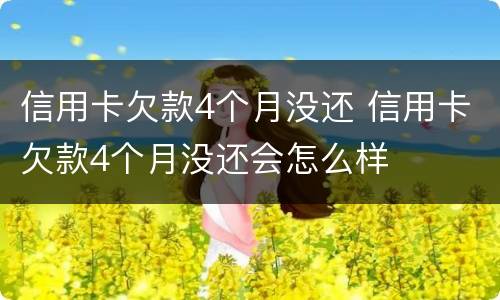信用卡欠款4个月没还 信用卡欠款4个月没还会怎么样