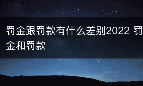 罚金跟罚款有什么差别2022 罚金和罚款