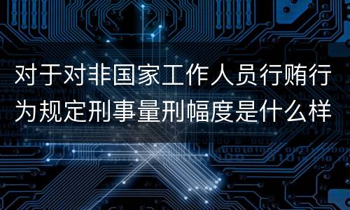 对于对非国家工作人员行贿行为规定刑事量刑幅度是什么样