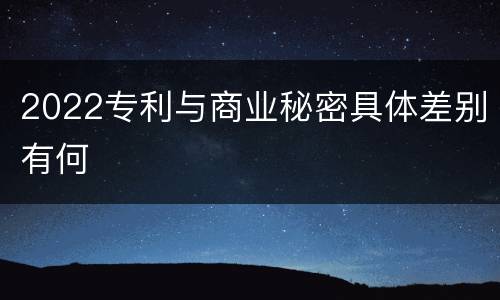 2022专利与商业秘密具体差别有何