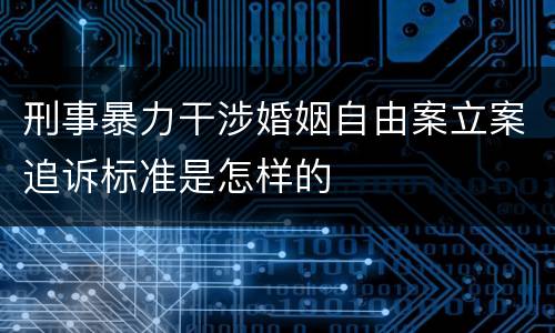 刑事暴力干涉婚姻自由案立案追诉标准是怎样的