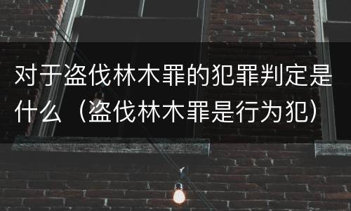 对于盗伐林木罪的犯罪判定是什么（盗伐林木罪是行为犯）