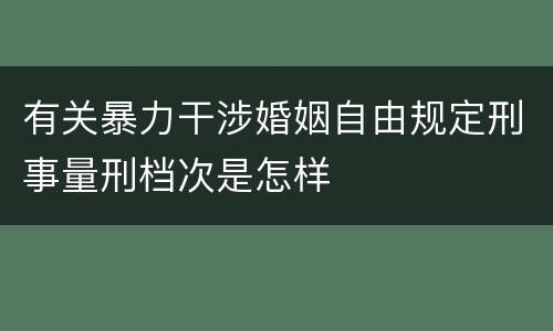 有关暴力干涉婚姻自由规定刑事量刑档次是怎样