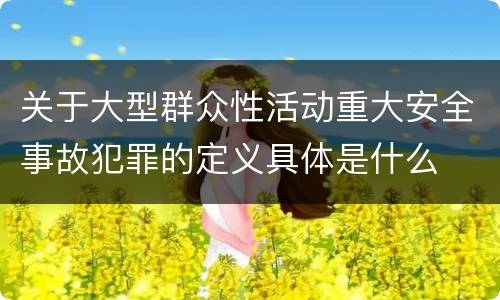 关于大型群众性活动重大安全事故犯罪的定义具体是什么
