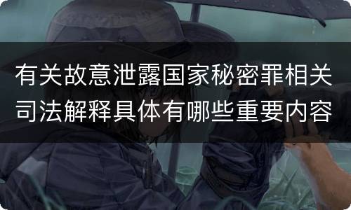 有关故意泄露国家秘密罪相关司法解释具体有哪些重要内容
