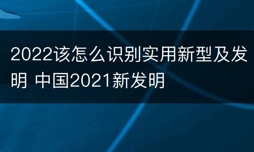 2022该怎么识别实用新型及发明 中国2021新发明