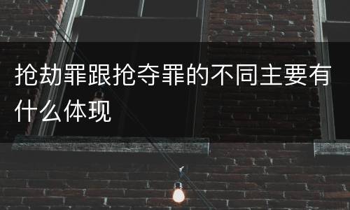 抢劫罪跟抢夺罪的不同主要有什么体现