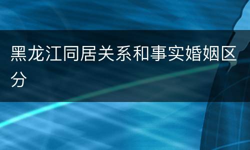 黑龙江同居关系和事实婚姻区分